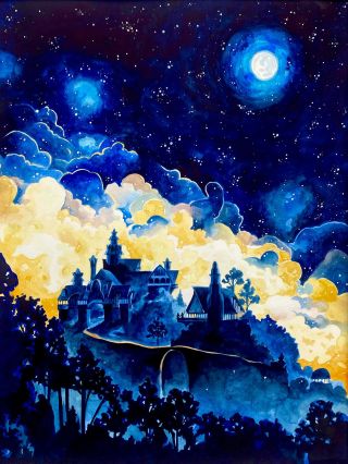 Pozorování hvězd nad Roklinkou. Obraz malovaný na zakázku, na dvakrát, protože při zadání došlo k nedorozumění. První...